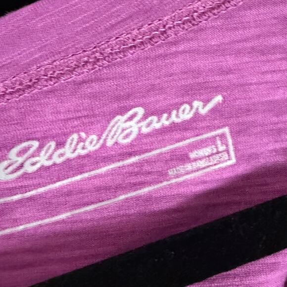 Purple Eddie Bauer Basic Curved Hem Large T-Shirt - Picture 2 of 2